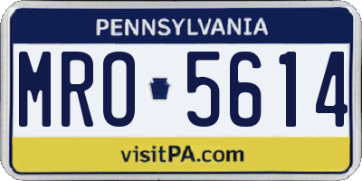 PA license plate MRO5614