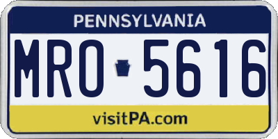 PA license plate MRO5616