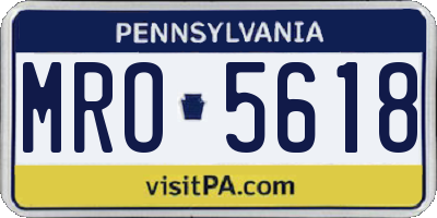 PA license plate MRO5618
