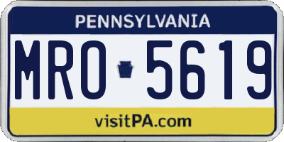 PA license plate MRO5619