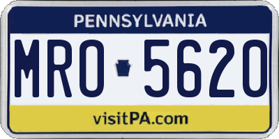 PA license plate MRO5620