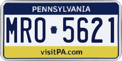 PA license plate MRO5621