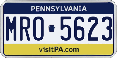 PA license plate MRO5623
