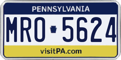PA license plate MRO5624