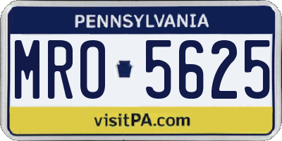 PA license plate MRO5625