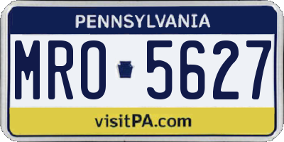 PA license plate MRO5627
