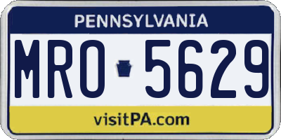 PA license plate MRO5629