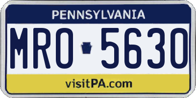 PA license plate MRO5630