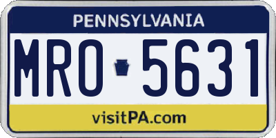 PA license plate MRO5631