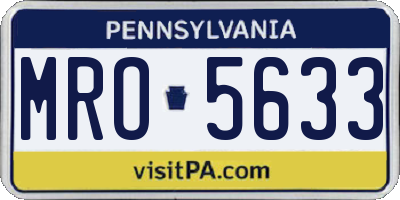 PA license plate MRO5633