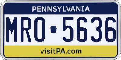 PA license plate MRO5636