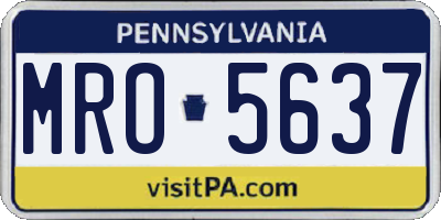 PA license plate MRO5637