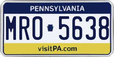 PA license plate MRO5638