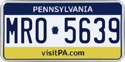 PA license plate MRO5639