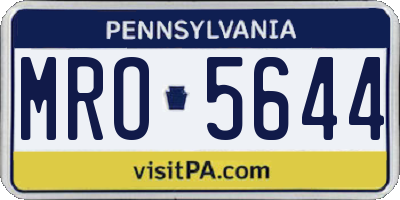 PA license plate MRO5644
