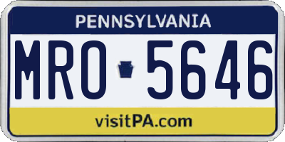 PA license plate MRO5646
