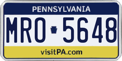 PA license plate MRO5648