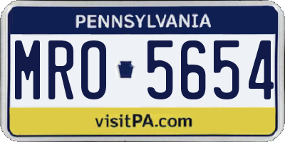 PA license plate MRO5654