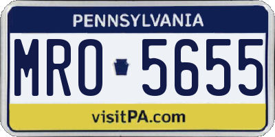PA license plate MRO5655