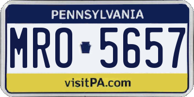 PA license plate MRO5657