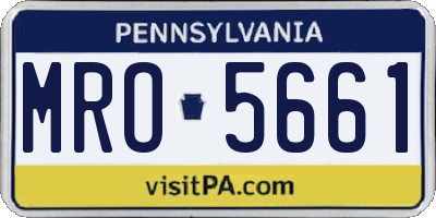 PA license plate MRO5661