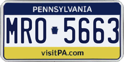 PA license plate MRO5663
