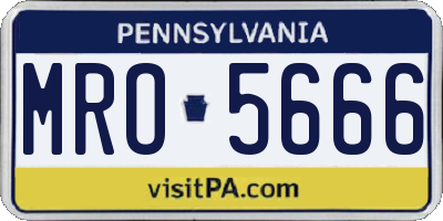 PA license plate MRO5666