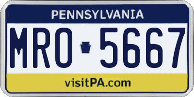 PA license plate MRO5667
