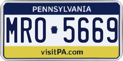 PA license plate MRO5669