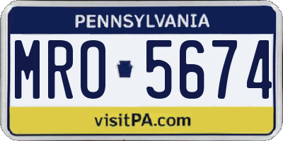 PA license plate MRO5674