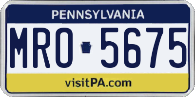 PA license plate MRO5675