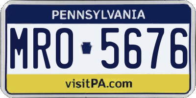PA license plate MRO5676