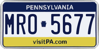 PA license plate MRO5677