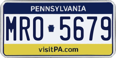 PA license plate MRO5679