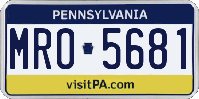 PA license plate MRO5681