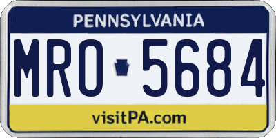 PA license plate MRO5684