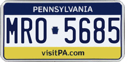 PA license plate MRO5685