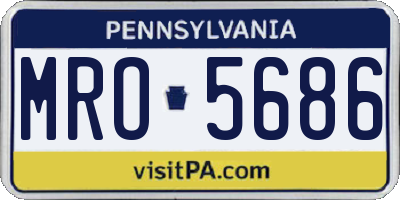 PA license plate MRO5686