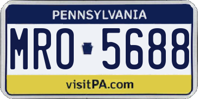 PA license plate MRO5688