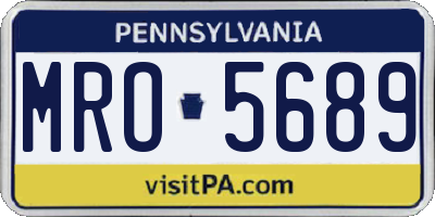 PA license plate MRO5689