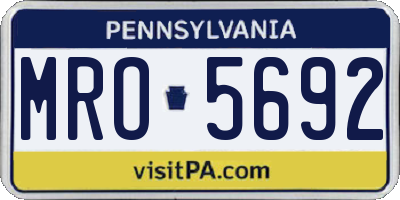 PA license plate MRO5692