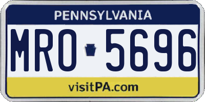 PA license plate MRO5696