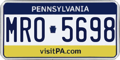 PA license plate MRO5698
