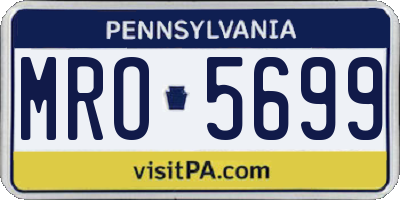 PA license plate MRO5699