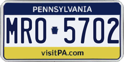 PA license plate MRO5702