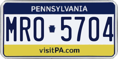 PA license plate MRO5704