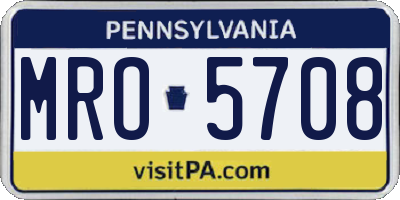 PA license plate MRO5708
