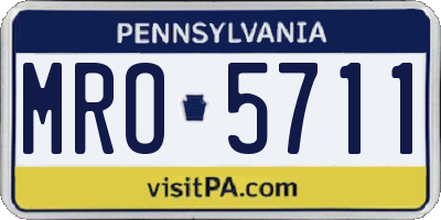 PA license plate MRO5711