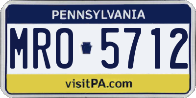 PA license plate MRO5712