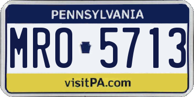 PA license plate MRO5713